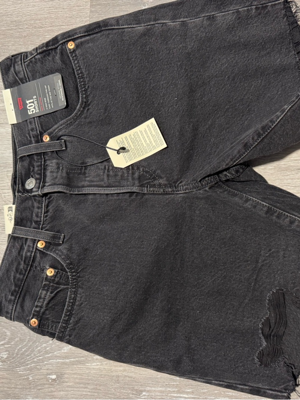 Levi's 501 Black Denim Shorts